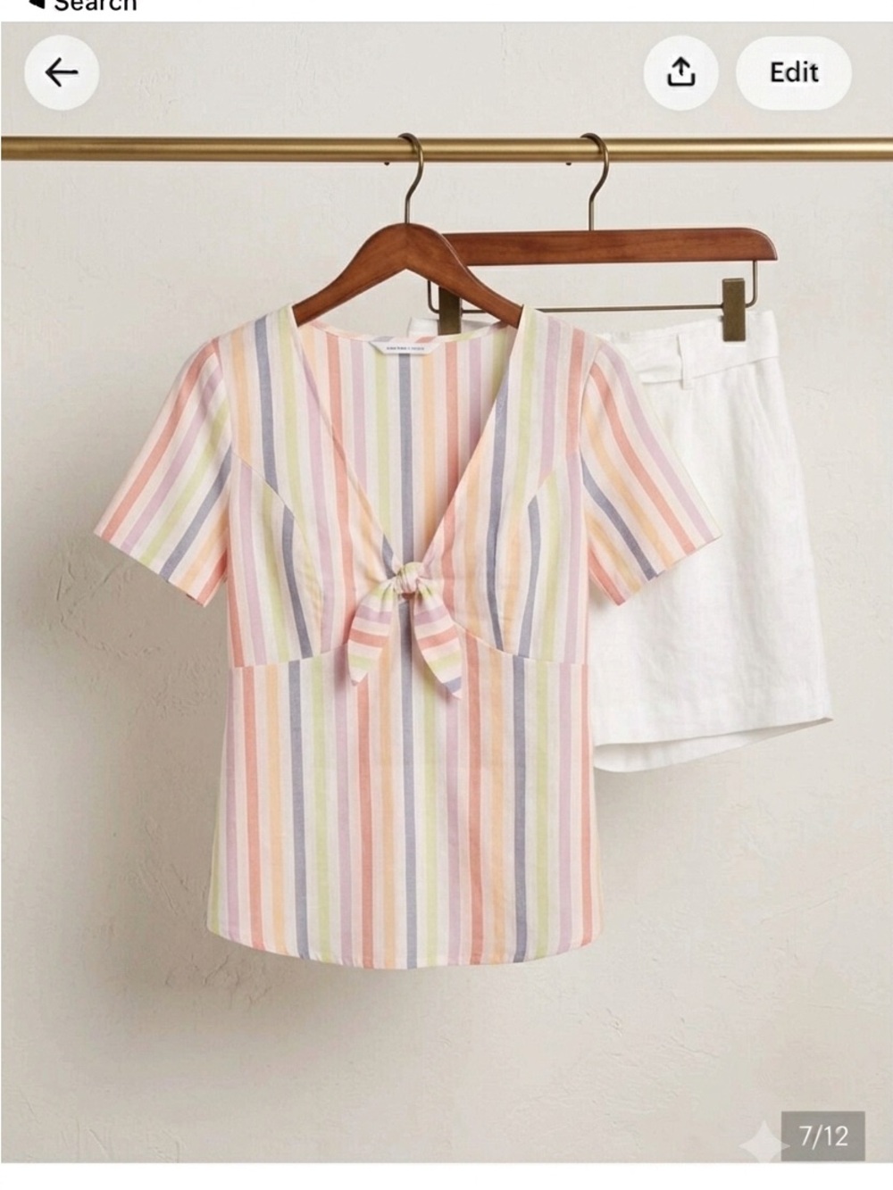 Old Navy Women’s Multicolor Striped Tie-Front Blouse size large NWT